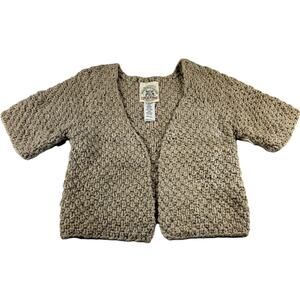 Women's  Handmade XS Knitted Cardigan 100% Peruvian grown organic cotton
